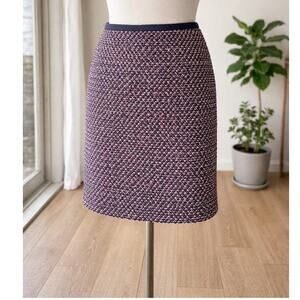 Talbots Pencil Skirt Blue Red Poppy Tweed Business Career  Lined Womens Size 6